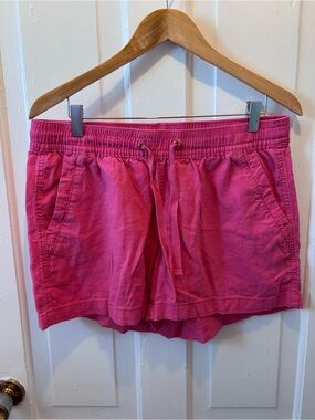 Nautica Bright Pink Elastic Waist linens blend Athletic Shorts